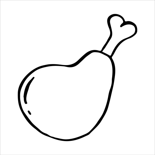 手绘涂鸦火腿图标图片下载
