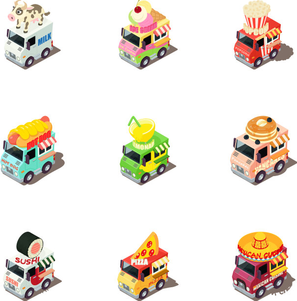 冰淇淋机图标设置等距样式图片下载