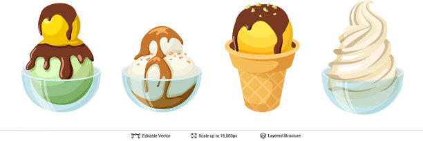 冰淇淋提神甜点套装图片下载