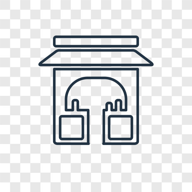 透明背景上的商店概念线性图标图片下载