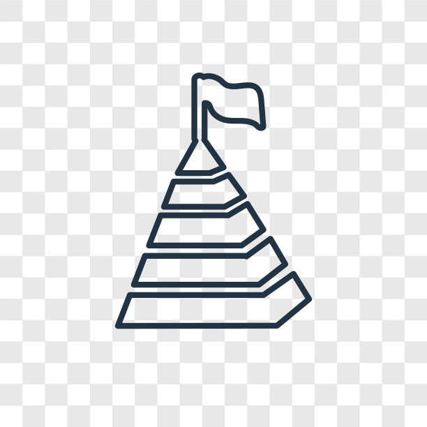 金字塔概念线性图标孤立上图片下载