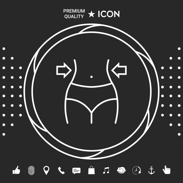 女性腰围减重节食腰围线图片下载