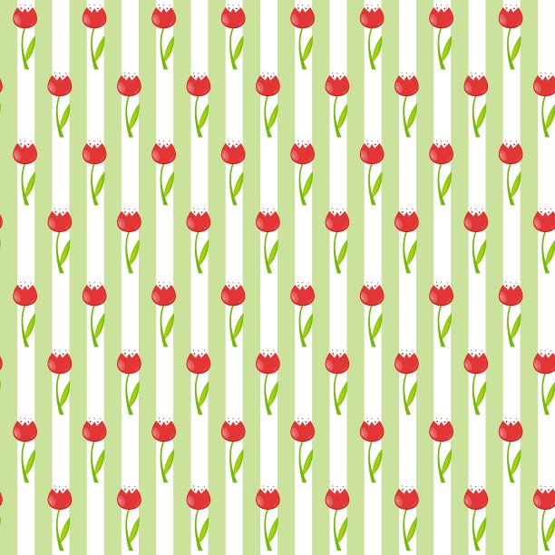 花无缝图案背景与郁金香图片下载