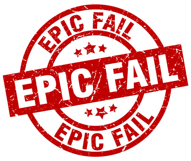 史诗失败圆形红色垃圾邮票图片下载