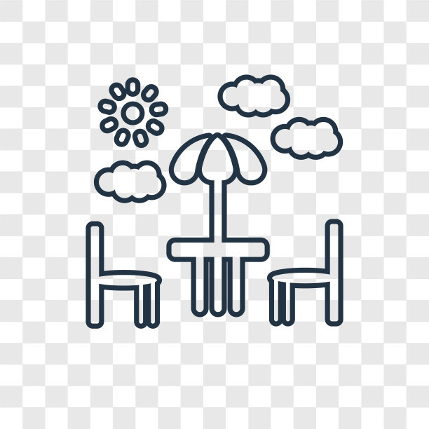 露台概念线性图标孤立上图片下载