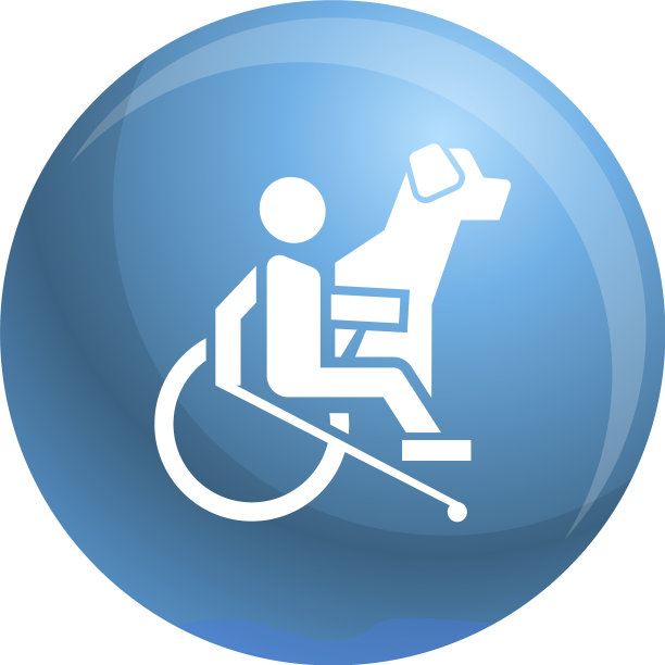 轮椅人狗向导图标简单风格图片下载