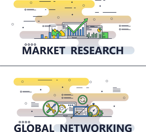 线条艺术市场调研海报模板图片下载