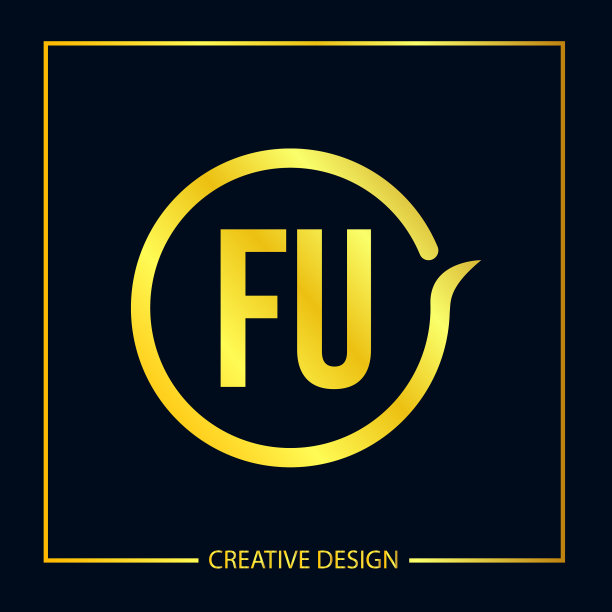 初始fu字母标识模板设计图片下载