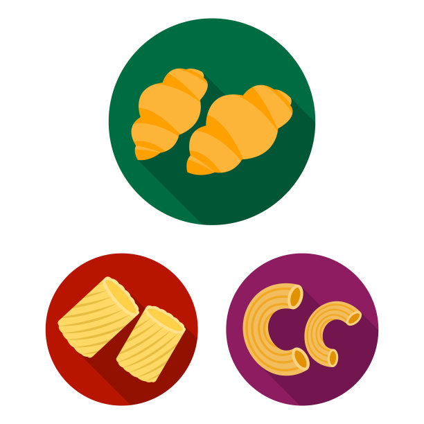 意大利面平面图标的类型集合图片下载