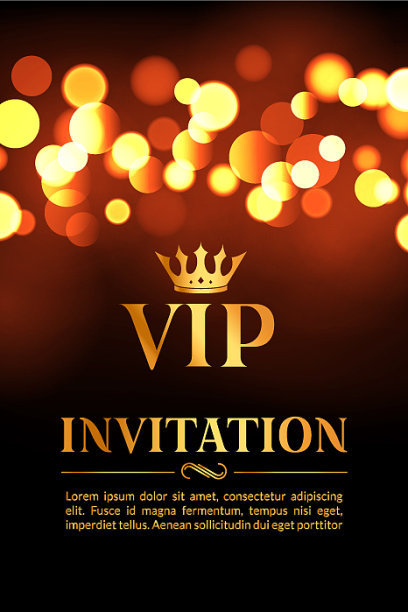 贵宾邀请卡，金光闪闪图片下载