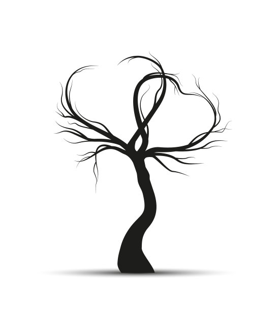 树枝呈心形的树图片下载