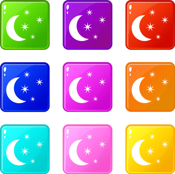 月亮和星星图标9集图片下载