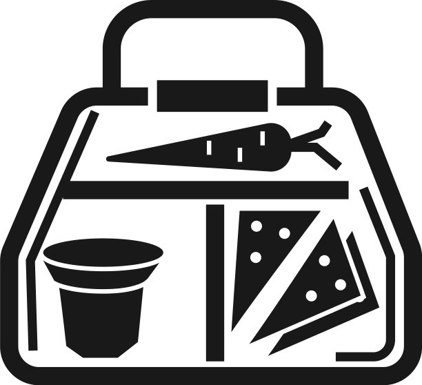 素食午餐盒图标，简约风格图片下载