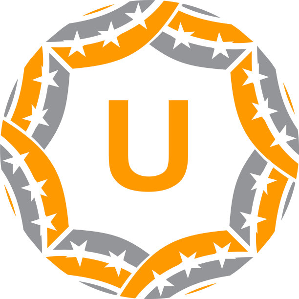 丝带圆圈星星字母U图片下载
