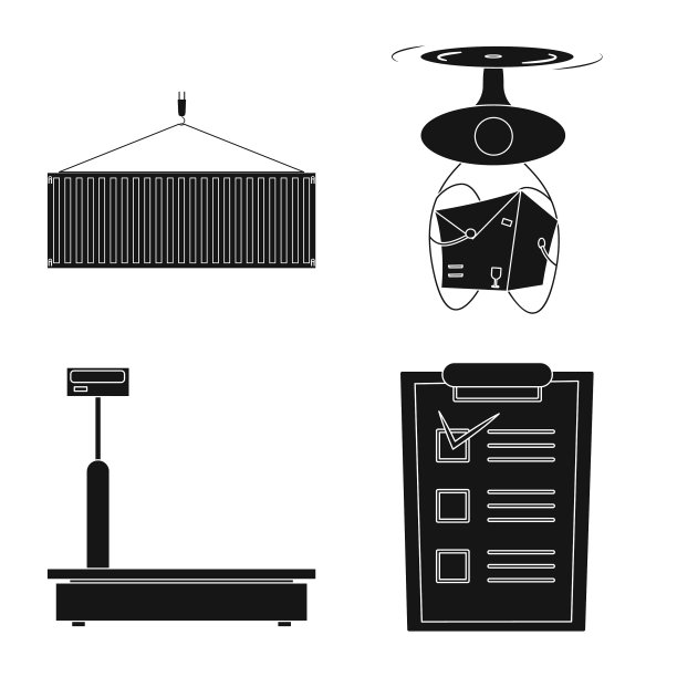 孤立的货物对象和货物图标图片下载