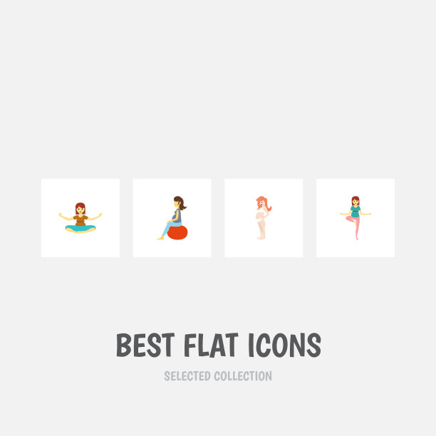 平面怀孕图标孕妇套装怀孕冥想图片下载