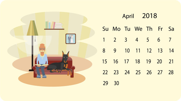 2018年4月日历图片下载