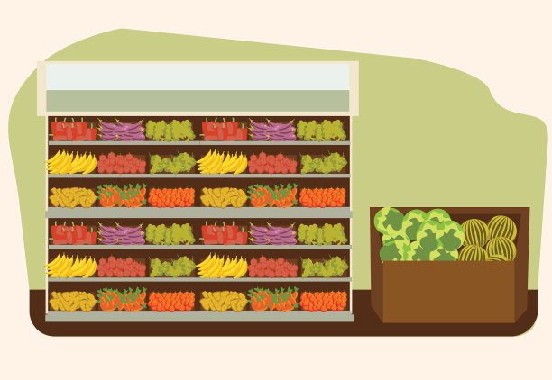水果和蔬菜架子新鲜健康的食品图片下载