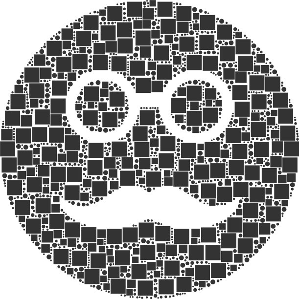 养老金的笑脸组成的方形和圆形图片下载