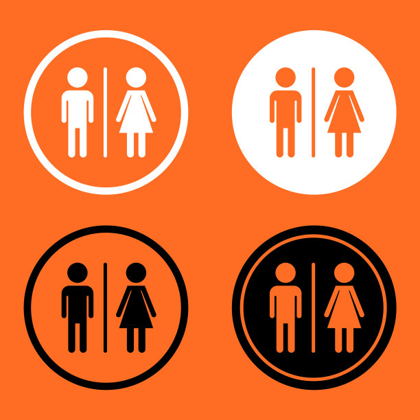 马桶平面图标男女签收图片下载