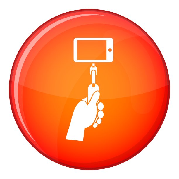 手持有手机图标的自拍杆图片下载