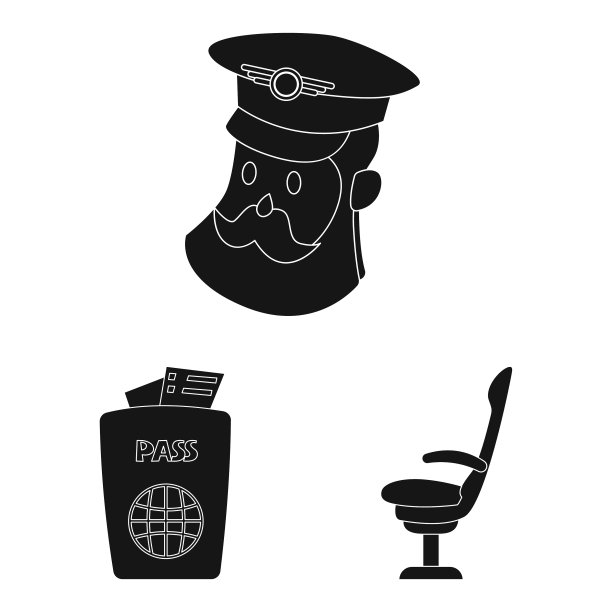 设计机场和飞机的图标集图片下载