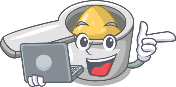 用笔记本电脑钢制的测量勺子在卡通里图片下载