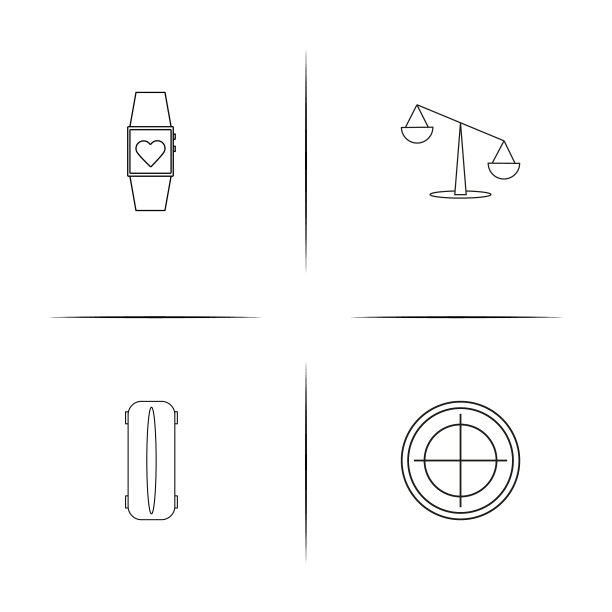 运动健身和娱乐简单的线性图标图片下载