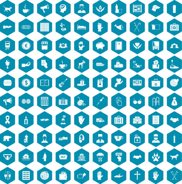 100个捐赠图标蓝宝石紫图片下载