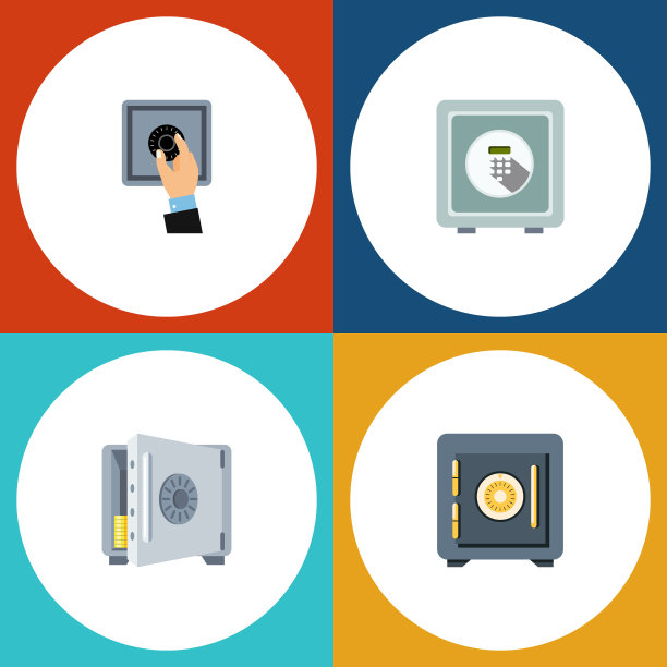 平面图标安全套硬币安全储蓄和图片下载