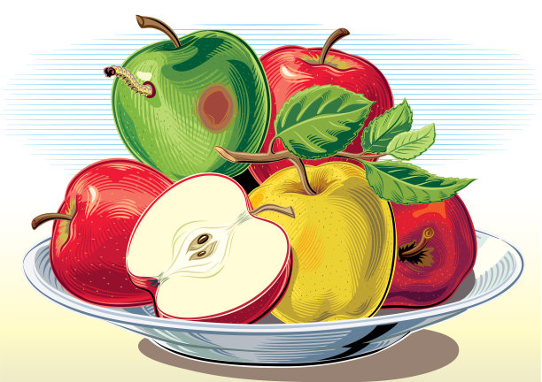 一个盘子里一堆苹果里的烂苹果图片下载