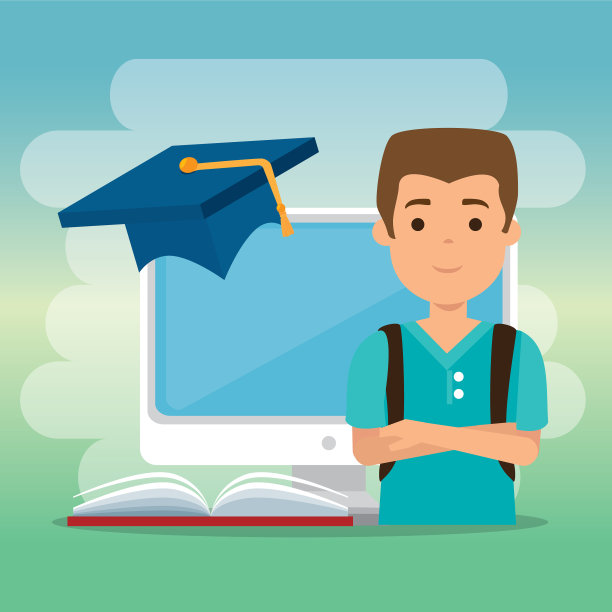 在网上接受计算机教育的年轻人图片下载