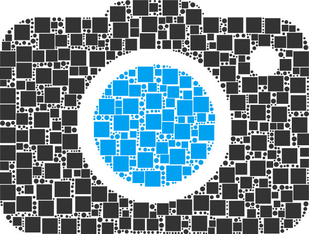 方形和圆形的照片相机拼贴图片下载