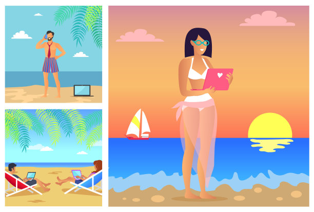 一套夏季时间横幅图片下载