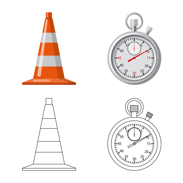 汽车的孤立对象和汽车拉力赛图标集图片下载