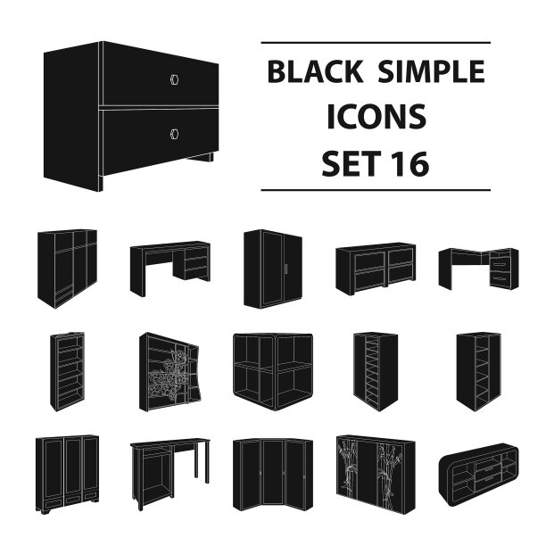 衣柜，镜子，木材和其他室内图标图片下载