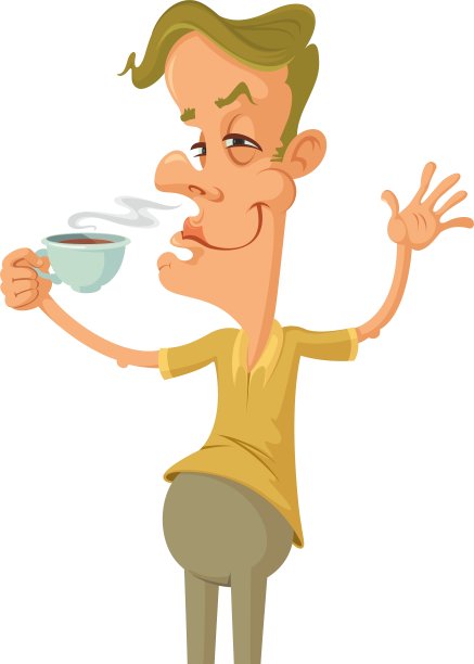 拿着杯子的男人图片下载