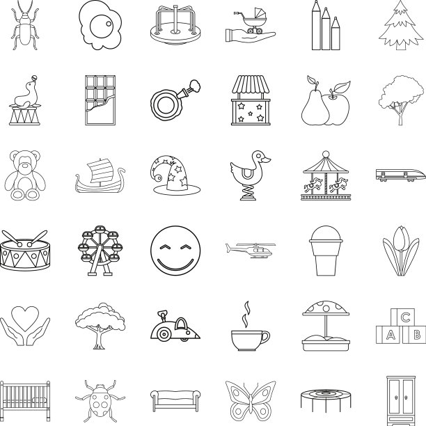 护理图标设置轮廓风格图片下载