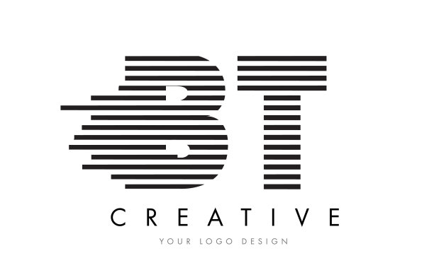 Bt斑马字母标志设计用黑色和图片下载