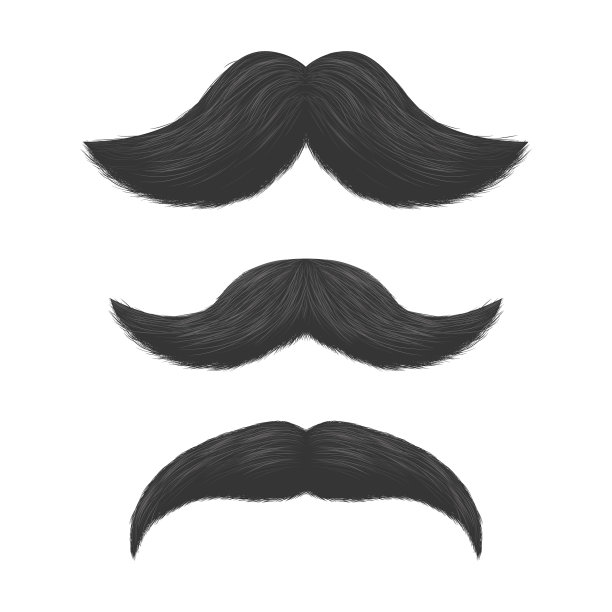 逼真的细节3d黑色假胡子图片下载