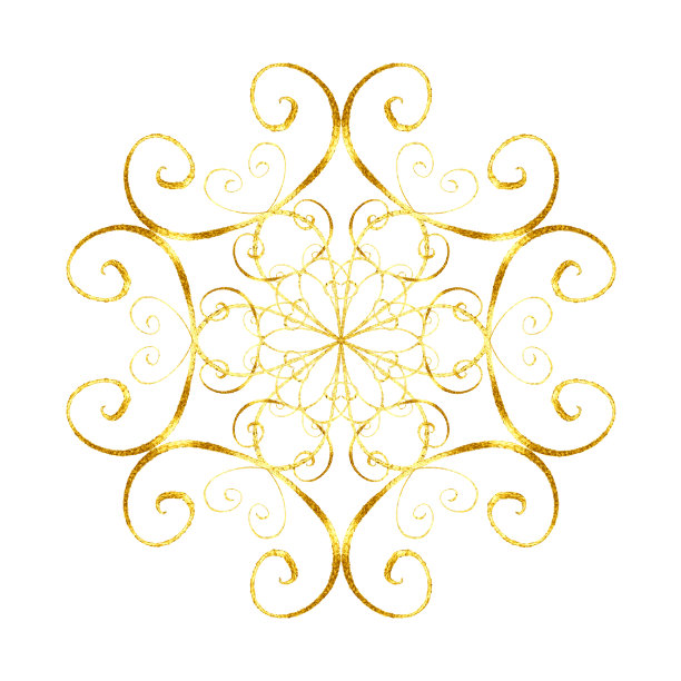 东方风格的金色雪花图片下载