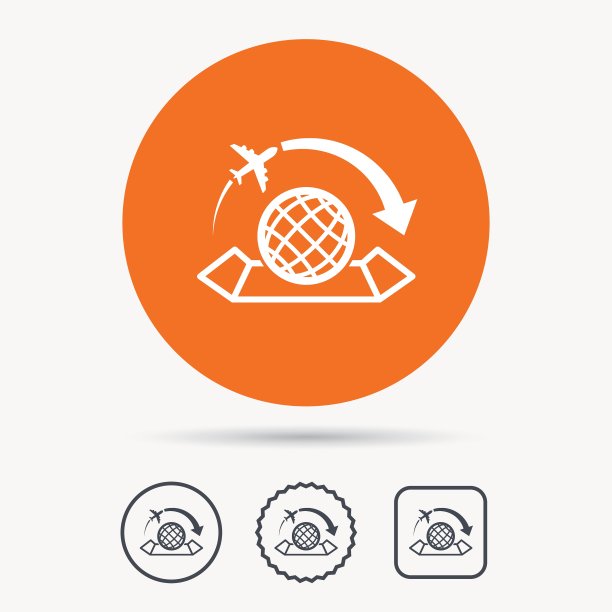 世界地图图标飞机旅行标志图片下载