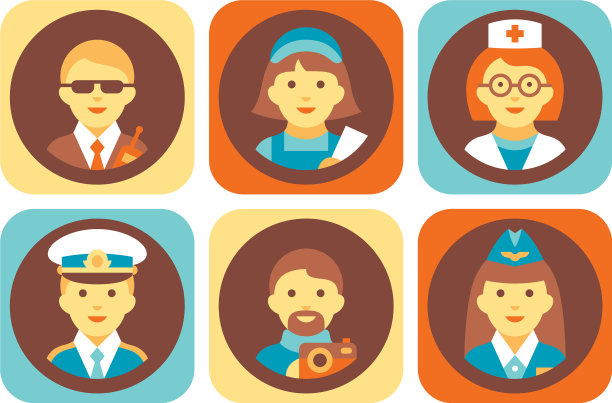 职业图标设置保镖护士医生图片下载