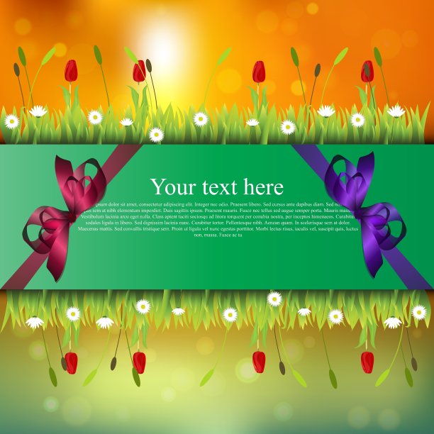 旗帜上有草和花图片下载