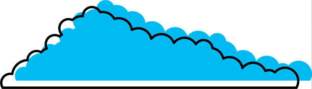 云图标蓝色水彩剪影图片下载