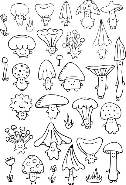 微笑蘑菇草图为你的设计图片下载