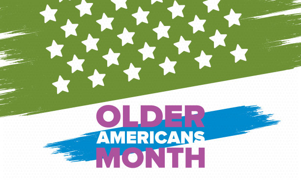 美国老年人。五月在美国庆祝。美国老年人的全国纪念月。海报、卡片、横幅和背景。矢量图图片下载