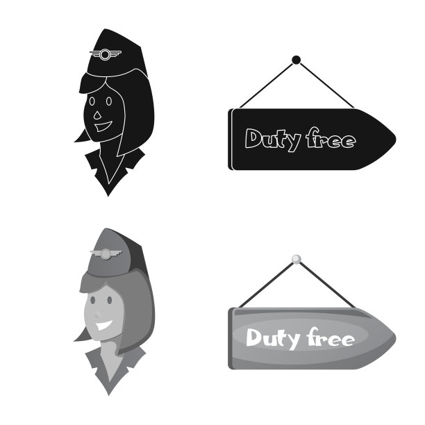 机场和飞机图标集的孤立对象图片下载