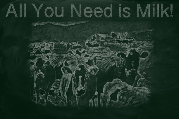 黑板-奶牛-所有你需要的是牛奶图片下载