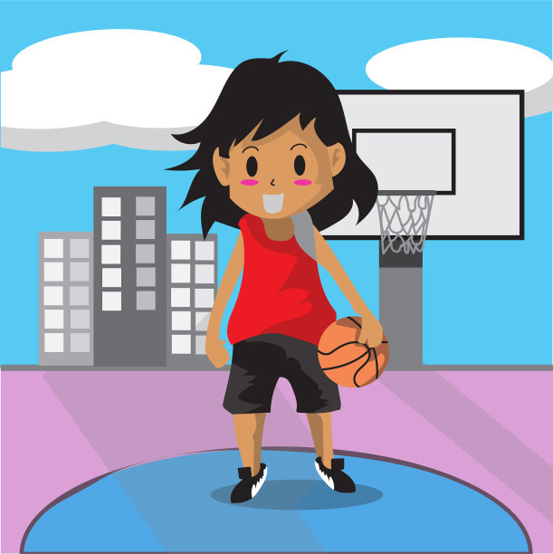 男孩打篮球卡通人物设计艺术图片下载